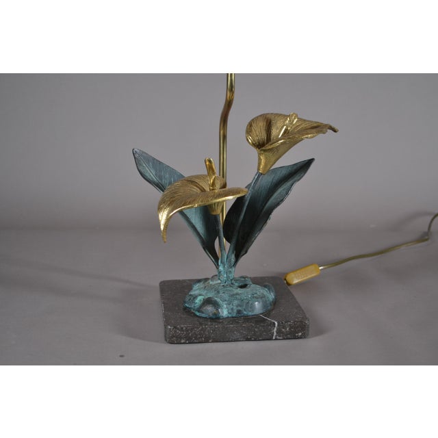 Vintage Brass Flower Lamp For Sale - Image 3 of 7