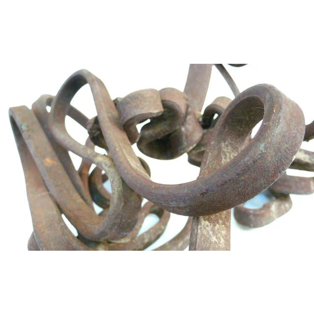 Looping "Ribbon" Wrought-Iron Sculpture For Sale - Image 4 of 6
