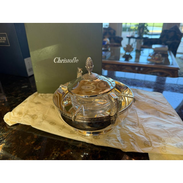1980s 1980s Christofle Silver-Plated Caviar Serving Set With Box For Sale - Image 5 of 5