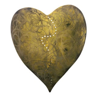 Heart-Shaped Wall Lamp in Brass, 1960s For Sale