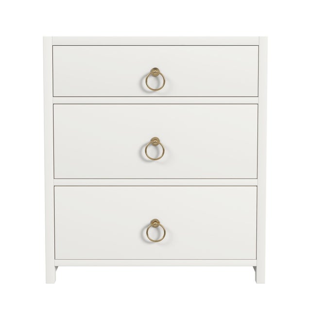 Wood Lark 3 Drawer Nightstand, White For Sale - Image 7 of 7
