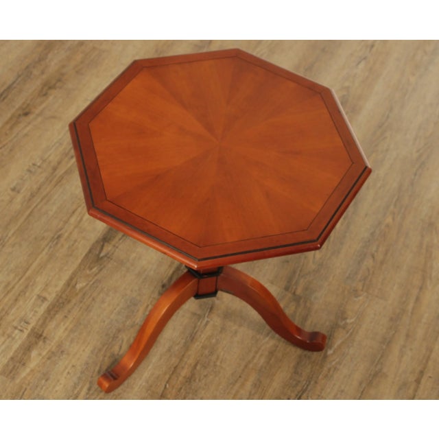 1990s Grange French Inlaid Cherry Octagon Top Side Table For Sale - Image 5 of 13