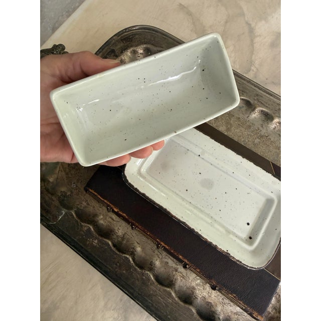 1970s Vintage Midwinter Stonehenge Wild Oats Butter Dish, Made in England, Wedgwood Group Stoneware For Sale - Image 5 of 10