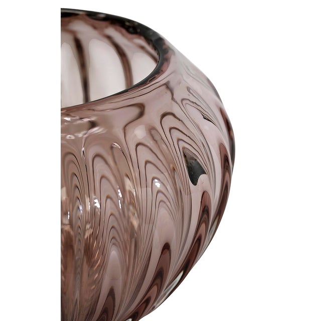 1970s Large Handmade Purple Murano Glass Vase from Toso, 1980s For Sale - Image 5 of 9