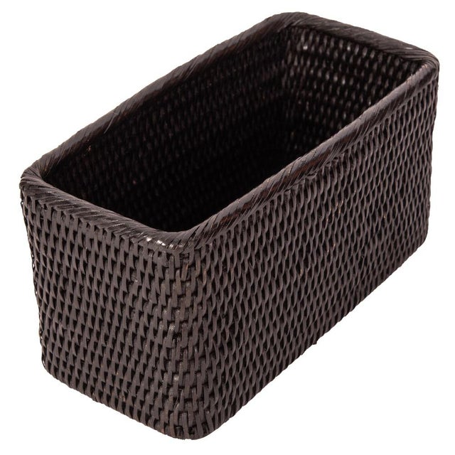 Artifacts Rattan Petite Basket in Tudor Black - 10" For Sale - Image 9 of 11