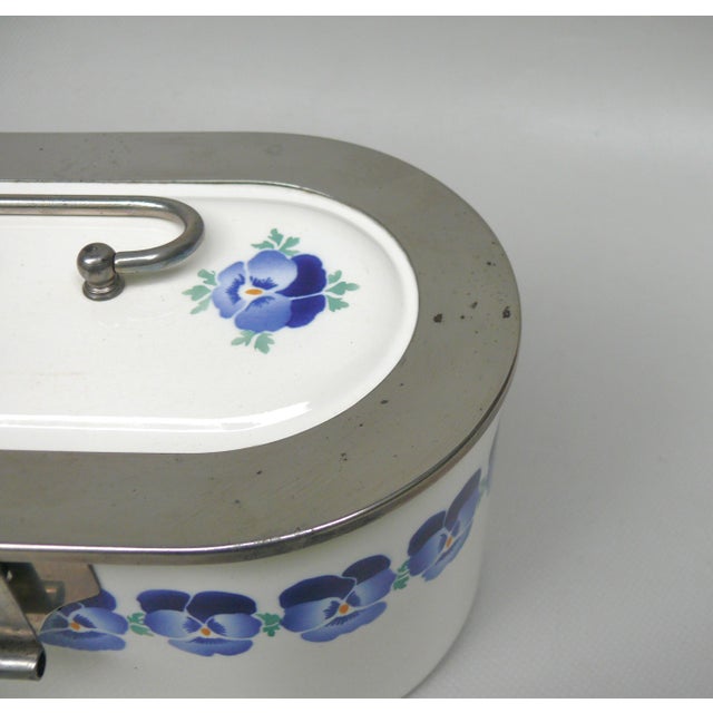 Art Nouveau Ceramic Cookie Tin with Pansy by Wächtersbach for WMF, 1890s For Sale - Image 13 of 18