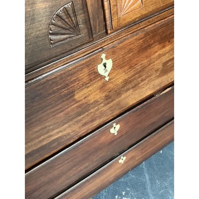 Wood Vintage Boho British Colonial Carved Chest With Bone Escutcheons Detail For Sale - Image 7 of 10