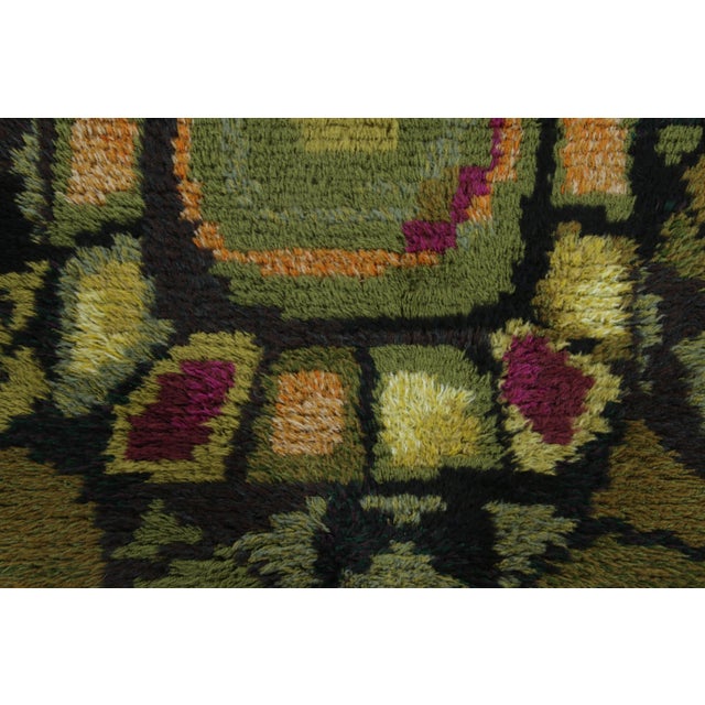Mid-Century Modern Vintage Swedish Rya Rug, Earth Tones With Mosaic Geometry - Rug & Kilim For Sale - Image 3 of 9