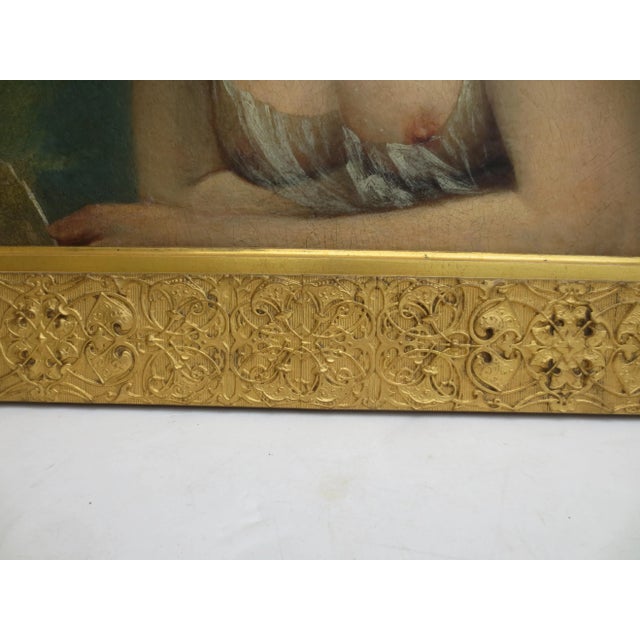 Late 19th Century Nude Study of a Young Maiden Oil on Panel For Sale - Image 5 of 11