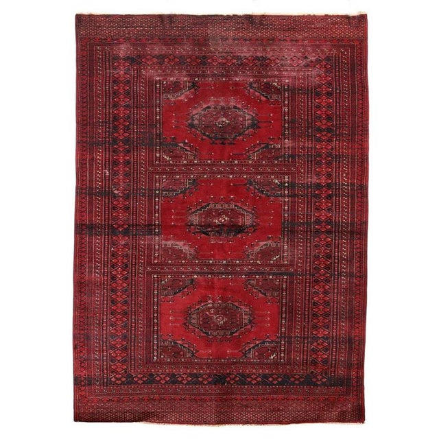 Textile Afghanistan Bukhara Rug in Wool For Sale - Image 7 of 7