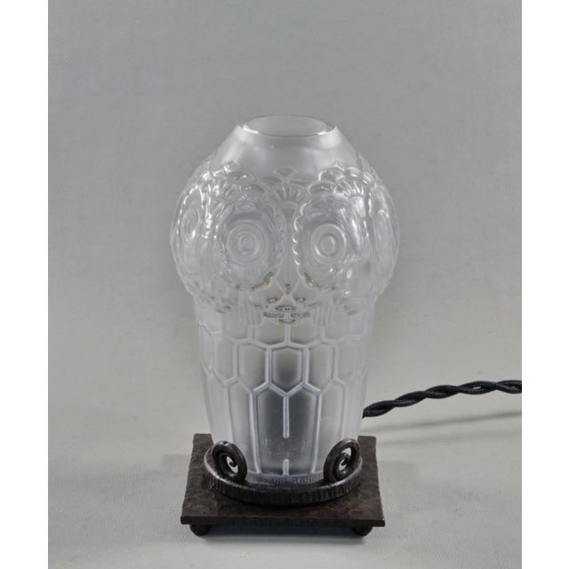 1930s French Art Deco Owl Night Lamp Insence Burner by Robj France For Sale - Image 6 of 12