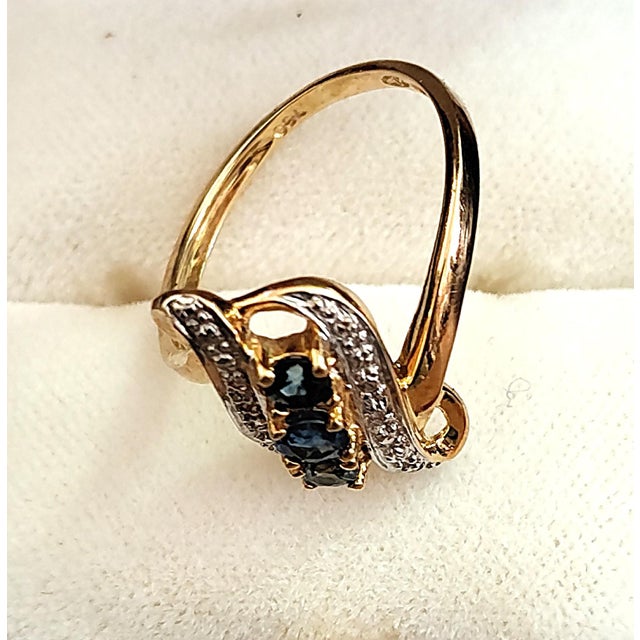 18k Gold and Sapphire Ribbon Ring, 1960s | Chairish