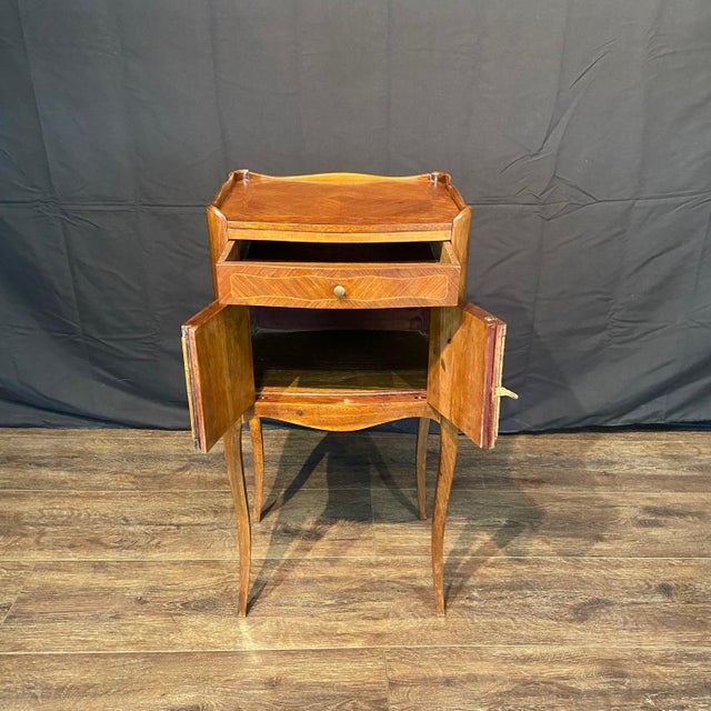 French French Louis XV Nightstand With Faux Books For Sale - Image 3 of 12