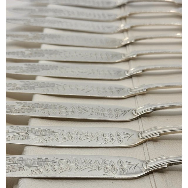 Antique John Kilpatrick Victorian English Sterling Silver Fish Service for Ten - 20 pcs For Sale - Image 11 of 14