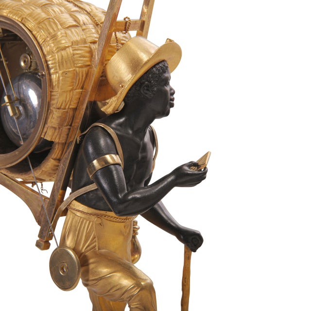 Metal Empire French Bronze Portefaix Clock from Jean-André Reiche, 1808 For Sale - Image 7 of 8