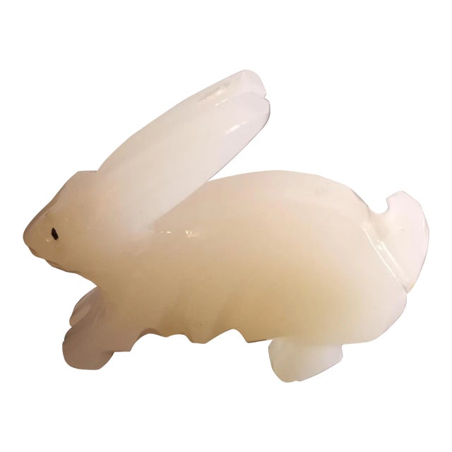 1980s Onyx Bunny Figurine For Sale