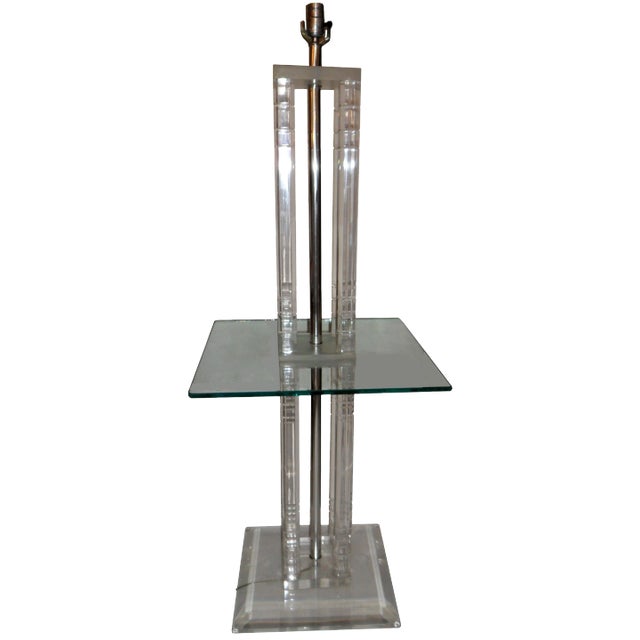 Square Lucite Floor Lamp For Sale