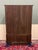 Antique English Jacobean Bookcase Cabinet Double Door Wavy Glass Tiger Oak 1930s For Sale - Image 18 of 18