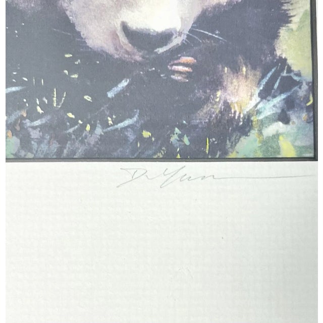 Green Dong Liang Yuan Set of 4 Framed & Matted Small Signed “Panda” Prints For Sale - Image 8 of 16