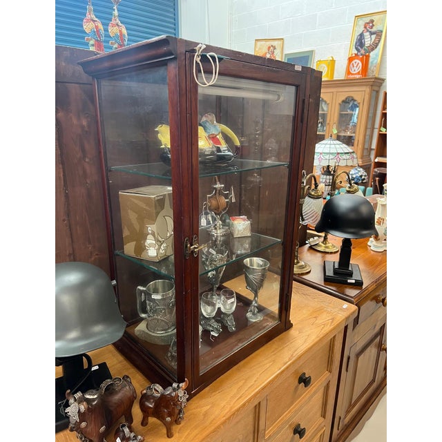 Antique Mahogany Shop Display Cabinet For Sale - Image 4 of 5