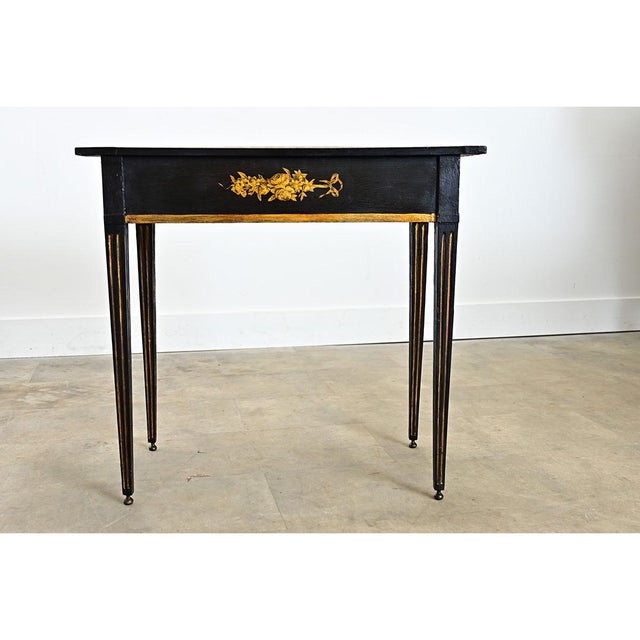 Modern Early 20th Century English Painted Vintage Table with Découpage For Sale - Image 3 of 13