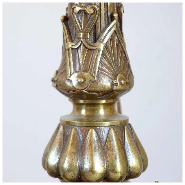 French Etruscan Revival Gilt Bronze Table Lamp For Sale In Denver - Image 6 of 7