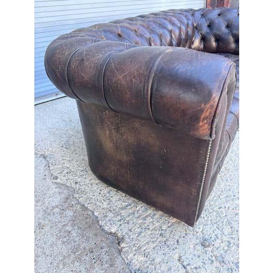 Chesterfield Leather Sofa, Vintage Upholstery, Patina Finish, 1985 For Sale - Image 13 of 17