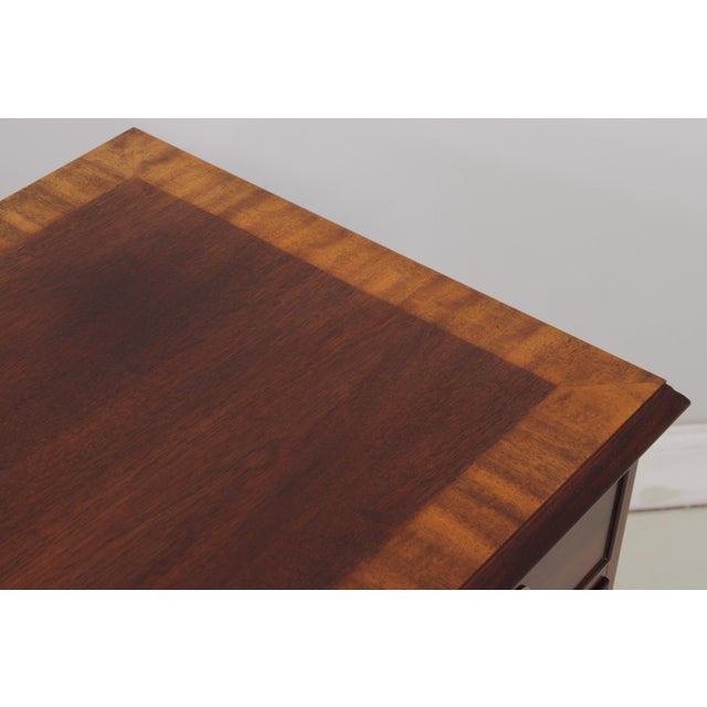 Henkel Harris Mahogany Banded Kneehole Credenza For Sale - Image 14 of 18