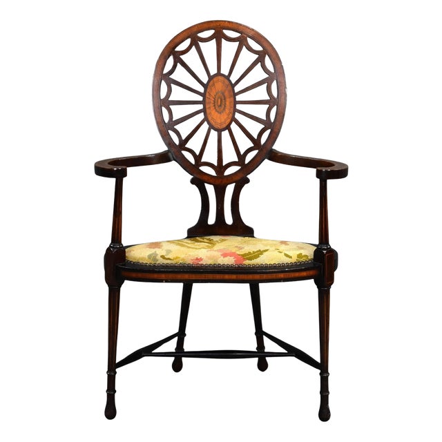 Edwardian Mahogany Armchair, 1900 For Sale