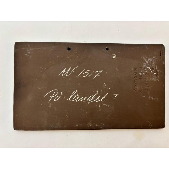Mid-Century Modern Vintage Arnold Wiigs Fabrikker Norwegian Ceramic Wall Plaque Scandinavian Art For Sale - Image 3 of 8