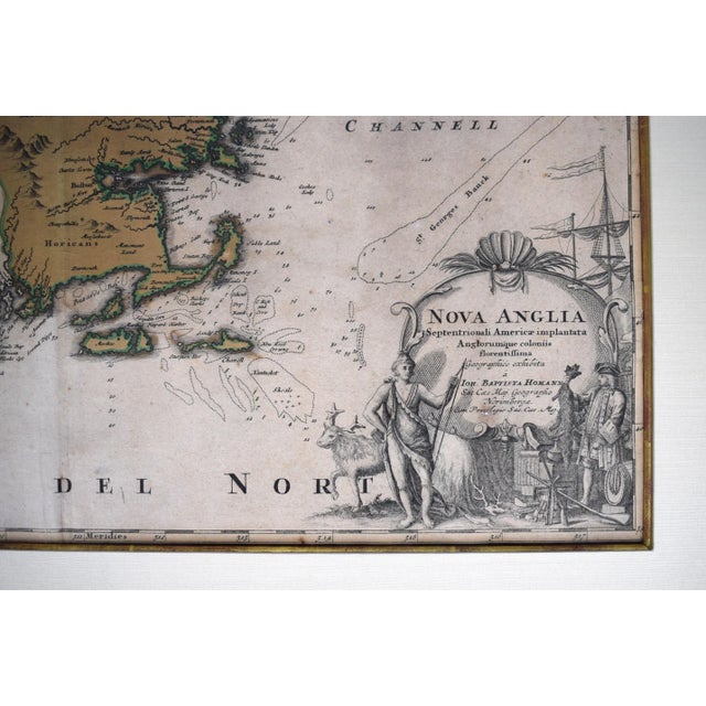 Homann, Johann Baptist (1663-1724) Nova Anglia. Septentrionali Americæ Implantata Anglorumque Coloniis Florentissima Geographice Exhibita Â Ioh For Sale In New York - Image 6 of 7
