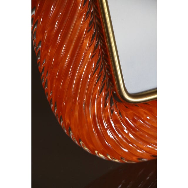 Orange Twisted Murano Glass and Brass Photo Frame, 2000s For Sale - Image 10 of 15