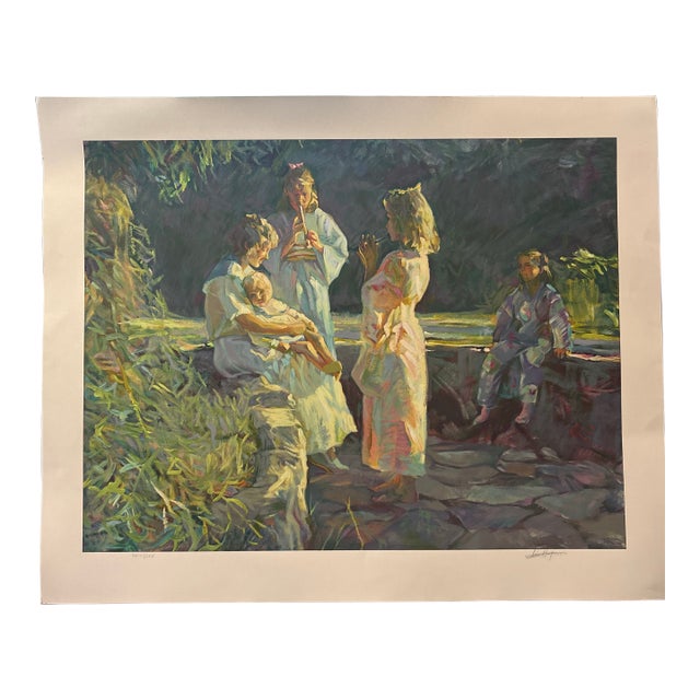 Flute Players- Original Serigraph by Artist Don Hatfield 1990 For Sale