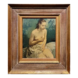 Rafael Soyer - Seated Nude Dancer- Oil Painting