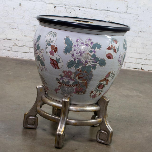 Late 20th Century Ming Treasures Fishbowl Pedestal Base Dining Table by Drexel Heritage Round Glass Top For Sale - Image 11 of 18