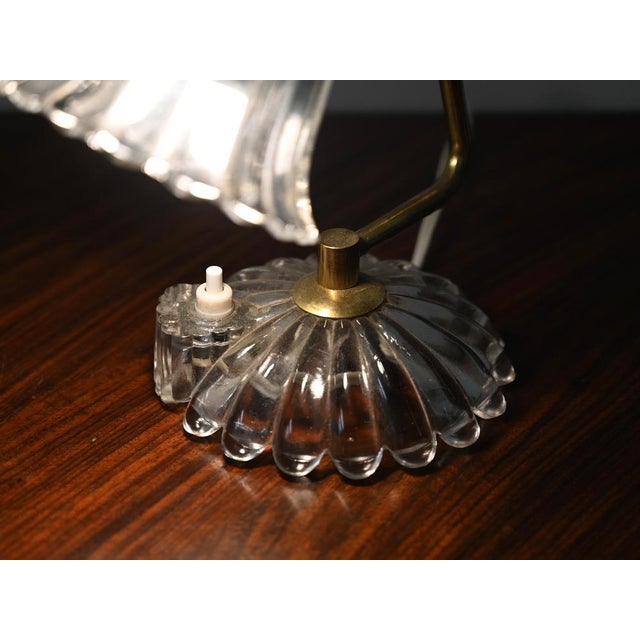 Bellflower Adjustabe Table Lamp in Murano Glass and Brass by Ercole Barovier, Italy, 1940s For Sale - Image 11 of 17