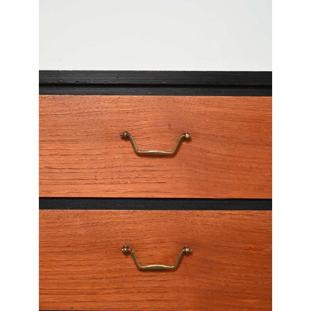 1950s Small Scandinavian Black Lacquered Chest of Drawers, 1950s For Sale - Image 5 of 10