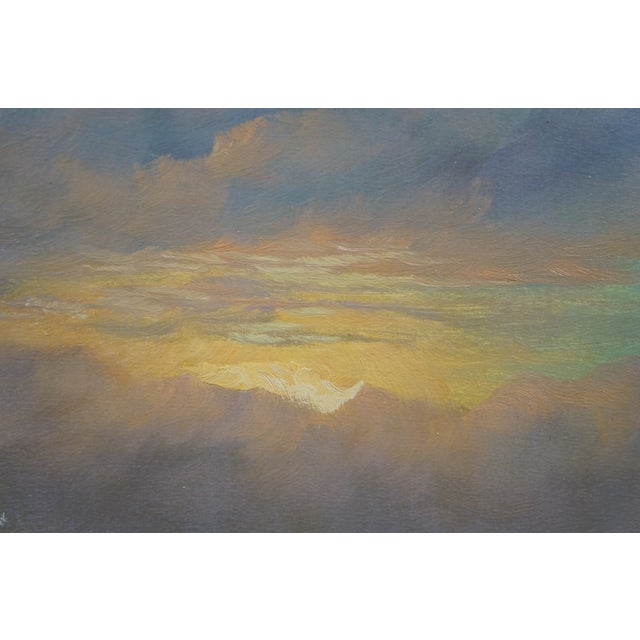 1970s Wansink Nautical Choppy Ocean Waves Seascape Oil Painting on Canvas 32" For Sale - Image 5 of 13