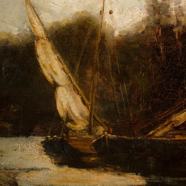 David Noble (British, 1882-1890) Impressionist Canal Landscape For Sale - Image 10 of 13