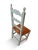 Spanish Set of 8 Spanish Colonial Revival Ladder-Back Dining Chairs, Distressed Wood & Cognac Leather For Sale - Image 3 of 4