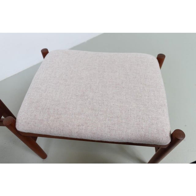 Danish Modern Teak and Wool Ottomans by Hugo Frandsen for Spøttrup, 1960s, Set of 2 For Sale - Image 6 of 18