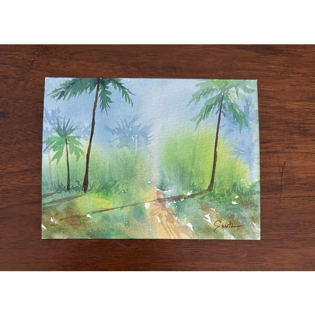 The sun burns white in the tropics and the shadows it casts are everything. Signed and ready to frame.