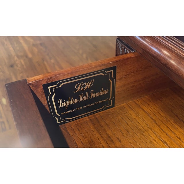 Traditional 72” Mahogany Executive Desk by Leighton Hall - Showroom Sample For Sale In Atlanta - Image 6 of 18