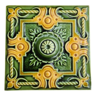 Art Deco Glazed Relief Tile attributed to Gilliot, 1920s For Sale
