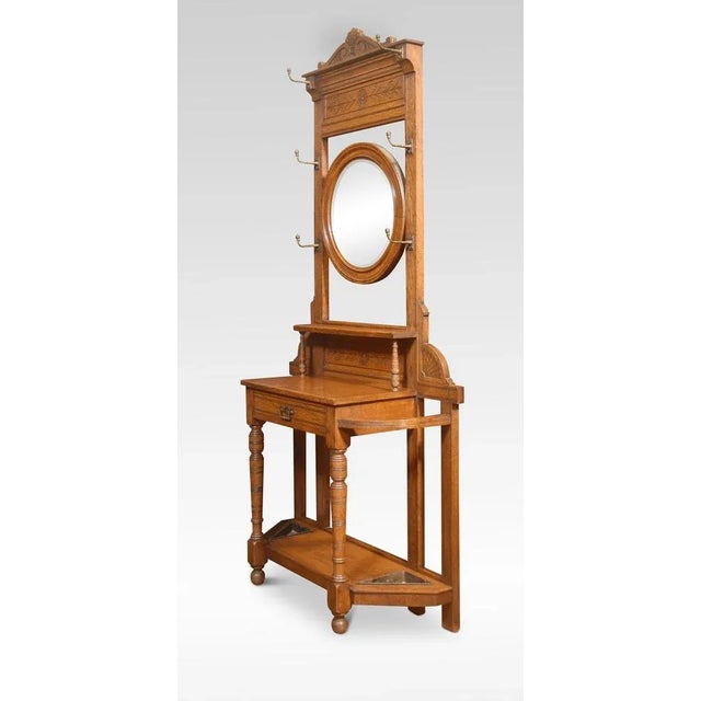 Oak Hall Stand, 1890s For Sale - Image 5 of 8