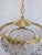Vintage Brass and Glass Rosette Rim and Crystal Prism Chandelier For Sale In New York - Image 6 of 12