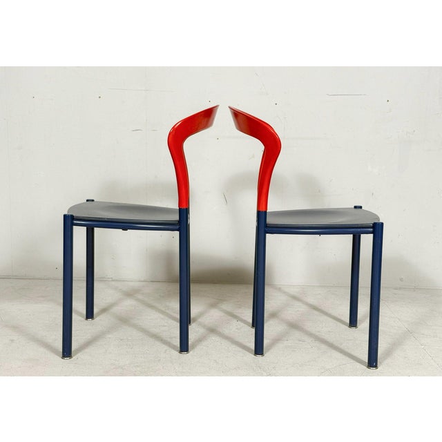 Red Lotus Chairs by Hartmut Lohmeyer for Kusch&Co., Germany, 1980s, Set of 4 For Sale - Image 8 of 17