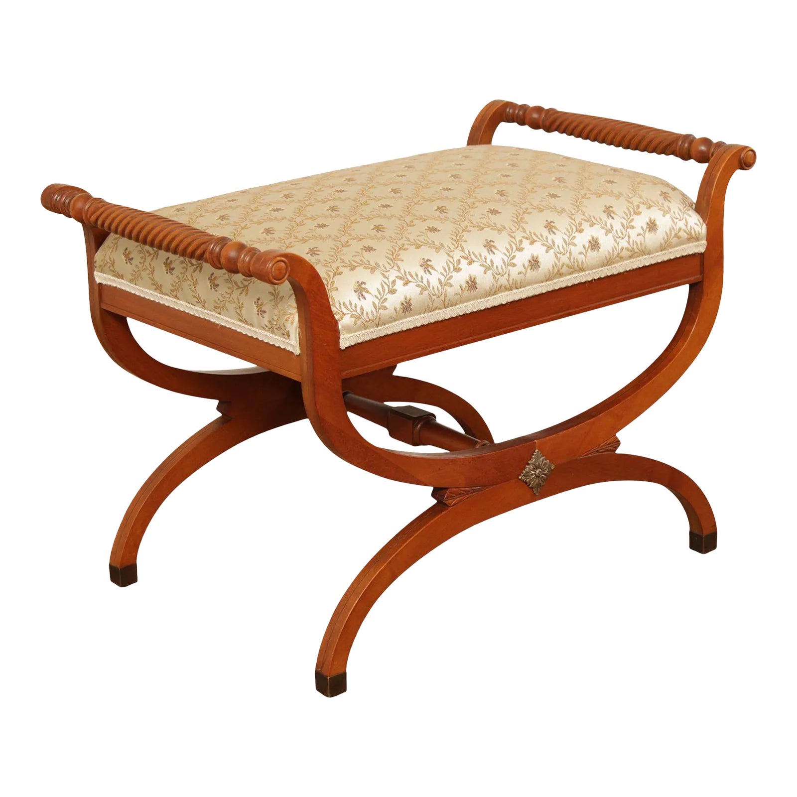 Empire Style Carved Wood XBase Stool Chairish