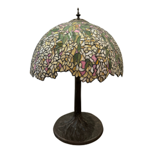 Vintage Stained Glass Desk or Table Lamp