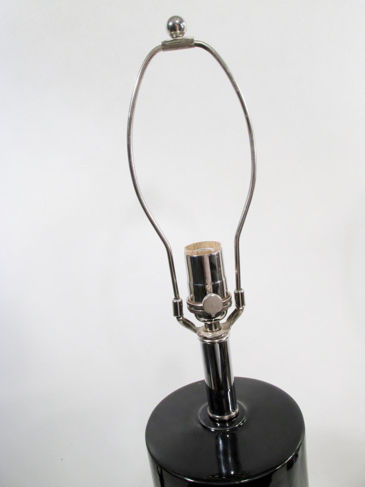 black and chrome table lamp